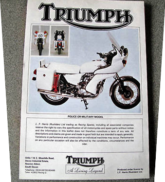 Triumph Harris Bonnie Saint leaflet Triumph Harris Bonnie Saint leaflet